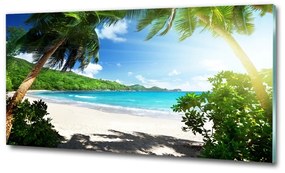 Moderný sklenený obraz z fotografie Seychely pláž osh-61788906