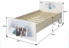 Detská posteľ MAX bez motívu 200x90 cm - svetlý dub