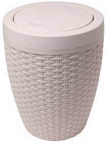 Krémovobiely kúpeľňový kôš Addis Rattan Bath Bin Calico, 5 l
