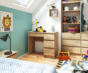 Písací stôl A-7 90 cm dub sonoma pravý