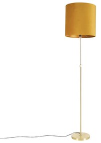 Stojacia lampa zlatá / mosadz so zamatovým odtieňom žltá 40/40 cm - Parte