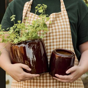 Ib Laursen Keramický obal na kvetináč Saigon Brown Small Väčší