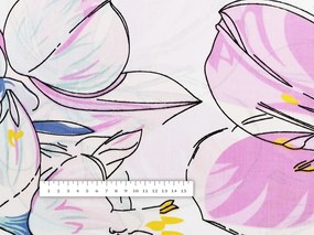 Biante Bavlnený behúň na stôl Sandra SA-394 Veľké akvarelové kvety 20x120 cm