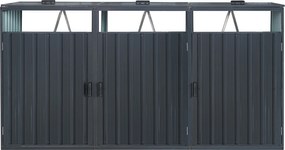 Prístrešok na 3 smetné koše BestBerg BBTS-MK3 / 1,9 m² / 240 × 80 × 122 cm / antracitová