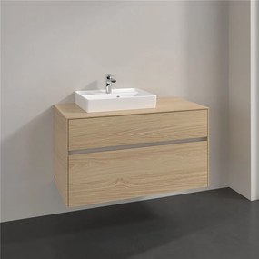 VILLEROY &amp; BOCH Collaro závesná skrinka pod umývadlo na dosku (umývadlo vľavo), 2 zásuvky, 1000 x 500 x 548 mm, Nordic Oak, C01400VJ