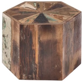 furniture-nabytek.cz - Masívny konferenčný stolík Wakefield z recyklovaného dreva, lakovaný, šesťuholníkový, viacfarebný