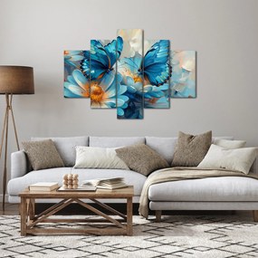 Obraz - Modrí motýle (150x105 cm)