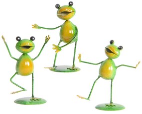 Exner GmbH Záhradná kovová figúrka Frogs, sada 3ks, 7,5 cm, viacfarebná