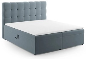 Svetlomodrá boxspring posteľ s úložným priestorom 160x200 cm Bali – Cosmopolitan Design