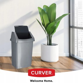 Sivý odpadkový kôš Curver Click-it, 25 l