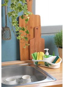 Zelený stojan na umývanie riadu s dávkovačom saponátu Snips