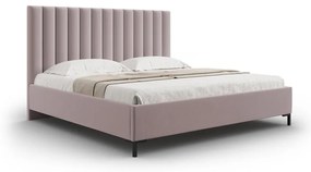 Svetloružová čalúnená dvojlôžková posteľ s úložným priestorom s roštom 200x200 cm Casey – Mazzini Beds