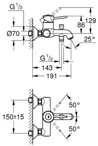 GROHE 23787000 - Vaňová batéria START CLASSIC DN 15 lesklý chróm