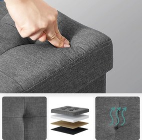 Taburetka 40 L, skladací úložný box, nosnosť 300 kg, 38 x 38 x 38 cm, tmavosivá