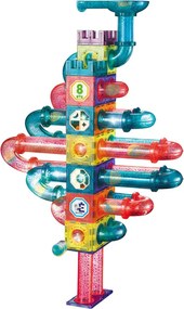 MULTISTORE Magnetické tehličky guľôčková dráha LED stavebné bloky culodrome 166 prvkov
