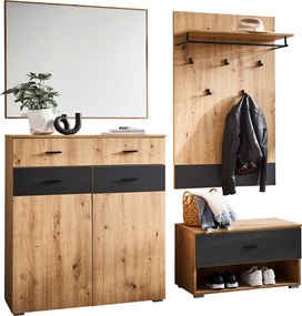 XXXLutz PREDSIEŇOVÝ NÁBYTOK, antracitová, dub artisan, 165/198/38 cm Carryhome - Online Only drobný nábytok - 001416001510