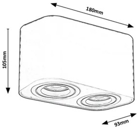 Rabalux 2053 - Bodové svietidlo KOBALD 2xGU10/42W/230V čierna