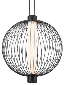 Závesné svietidlo Kyoto, 1x čierne drôtené tienidlo, (fi 43cm), b