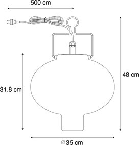 Inteligentné vonkajšie závesné svietidlo biele 35 cm vrátane Wifi A60 - Pion