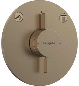 HANSGROHE DuoTurn S batéria pod omietku pre 2 spotrebiče, kartáčovaný bronz, 75418140