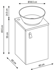 Kúpeľňová skrinka s umývadlom TAARNHOLM biela