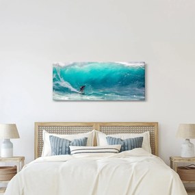 Obraz surferov vo vlnách (120x50 cm)