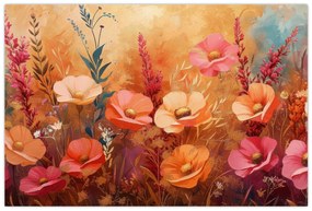 Obraz - Lúčne kvety, maľba (90x60 cm)