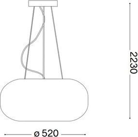 Ideal Lux - Luster na lanku ULISSE 3xE27/60W/230V pr. 52 cm biela