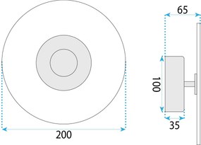 Toolight Toolight, LED nástenné svietidlo 20cm, 3,6W, 4000K, APP1795-W, zlatá matná, OSW-04363