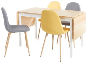 Súprava jedálenského stola Brisbane a štyroch jedálenských stoličiek Lissy - Bonami Essentials