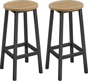 Vysoká kuchynská barová stolička – sada 2 ks, sonoma/čierne nohy (LBC032B11)