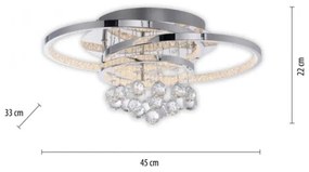 Paul Neuhaus 6267-17 - LED Stropné svietidlo ROTAZO LED/32W/230V pr. 45 cm chróm