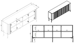 Cama Široká komoda Vera 190 - béžová