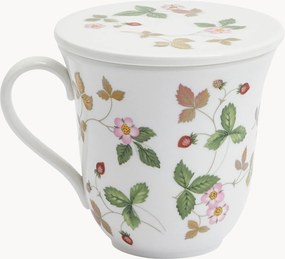 Hrnček's pokrievkou z jemného kostného porcelánu Wild Strawberry
