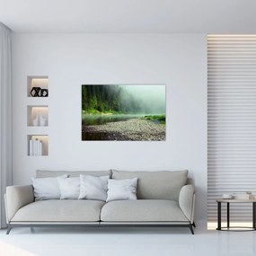 Obraz - Rieka pri lese (90x60 cm)