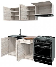 Kuchynská linka 120/180 cm MILLA - dub sonoma / béžová