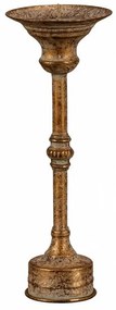 Kovový svietnik na podstavci Nox 27 cm, zlatá, 27 cm
