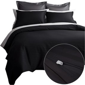 SATÉNOVÉ OBLIEČKY SATINLOVE EXCLUSIVE CIZGILI 140X200 CM, 1KS 70X80 CM ČIERNE