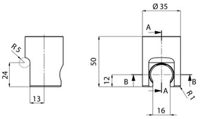 Sapho Sapho, okrúhly držiak sprchy, pevný, zlatá matná, SD719