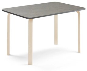 Stôl ELTON, 1200x700x710 mm, linoleum - tmavošedá, breza