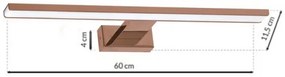 LED Kúpeľňové osvetlenie zrkadla SHINE LED/13,8W/230V 60 cm IP44 ružové zlato