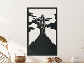 drevko Obraz Socha Krista Spasiteľa, Rio de Janeiro Rozmer obrazu: 65 x 39,5 cm, Farba dekorácie: Čierna