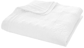 Biely prešívaný pléd 220x230 cm Folkstone Geo – Catherine Lansfield