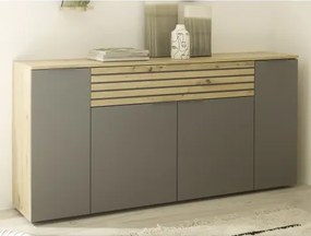 Široká komoda Milan, dub artisan/šedá%