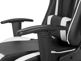 Herná stolička v čierno-bielej s reguláciou výšky GAMER Beliani