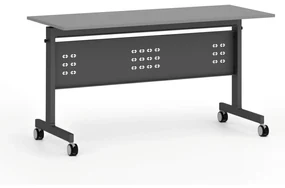 Mobilný stôl PRIMO MOBI, 1400 x 600 mm, čierna podnož, grafit