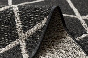 Koberec Šnúrkový SIZAL FLOORLUX 20508 čierno / strieborný Trojuholníky