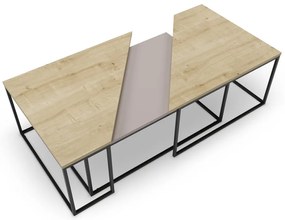 Konferenčné stolíky s doskou v dubovom dekore v súprave 3 ks 70x110 cm Titan – Marckeric