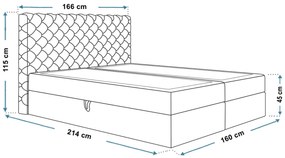 PROXIMA.store - Kontinentálna boxspring posteľ ZOLA ROZMER: 160 x 200 cm, TYP MATRACA: BONELLOVÉ PRUŽINY, VRCHNÝ MATRAC (TOPPER): BEZ TOPPERU