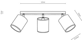 Spot-Light 56744374 - Bodové svietidlo APRILLIA 3xE27/25W/230V dub/biela